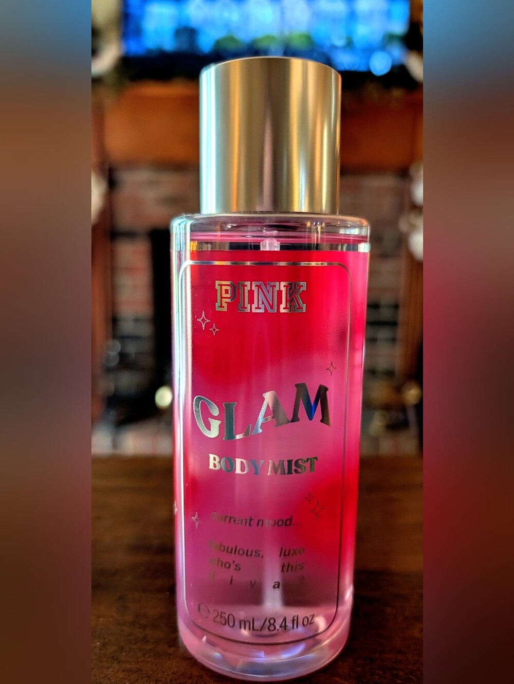 PINK Victoria's Secret Glam Body Mist - Hot Pink with Gold Cap